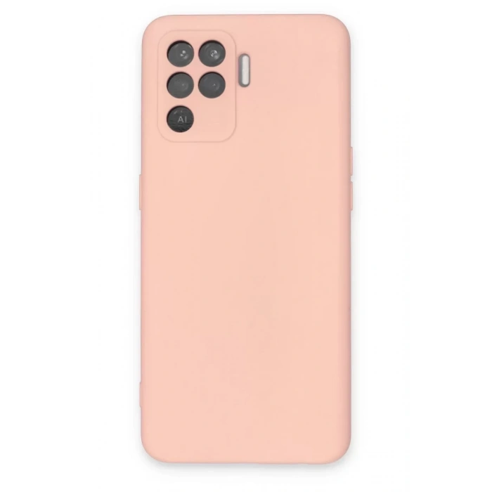 Reno 5 Lite Kılıf Nano içi Kadife Silikon - Pudra