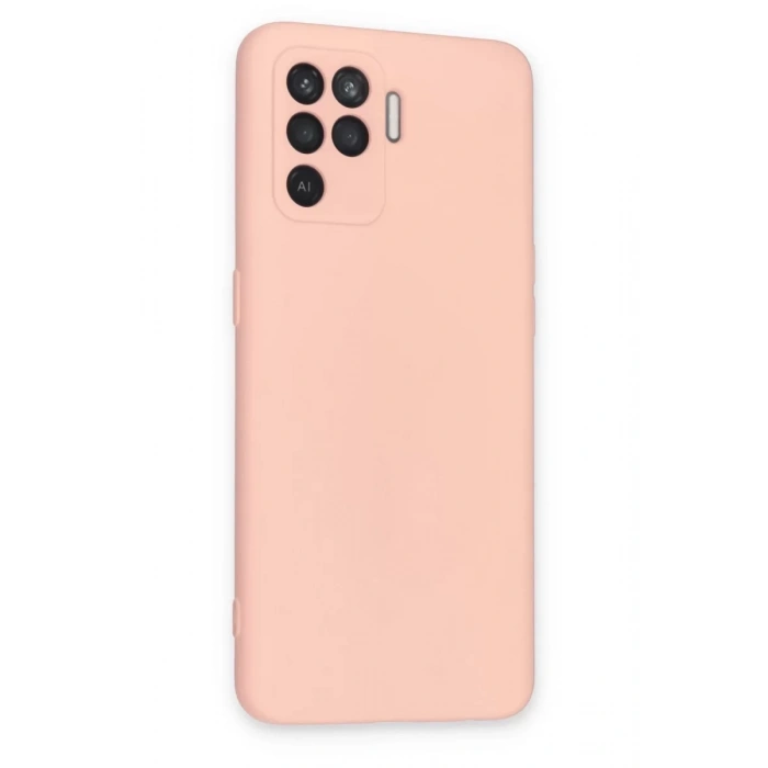 Reno 5 Lite Kılıf Nano içi Kadife Silikon - Pudra