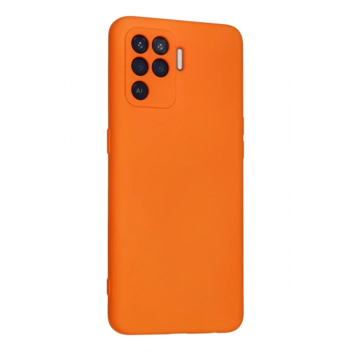 Reno 5 Lite Kılıf Nano içi Kadife Silikon - Turuncu