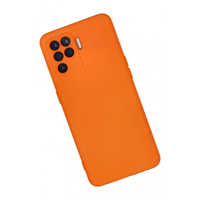 Reno 5 Lite Kılıf Nano içi Kadife Silikon - Turuncu