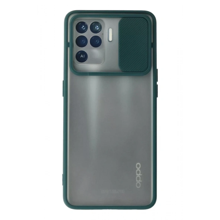 Reno 5 Lite Kılıf Palm Buzlu Kamera Sürgülü Silikon - Yeşil