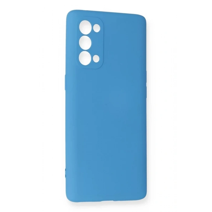 Reno 5 Pro Kılıf Nano içi Kadife Silikon - Mavi