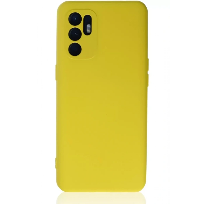 Reno 6 Kılıf Nano içi Kadife Silikon - Sarı1