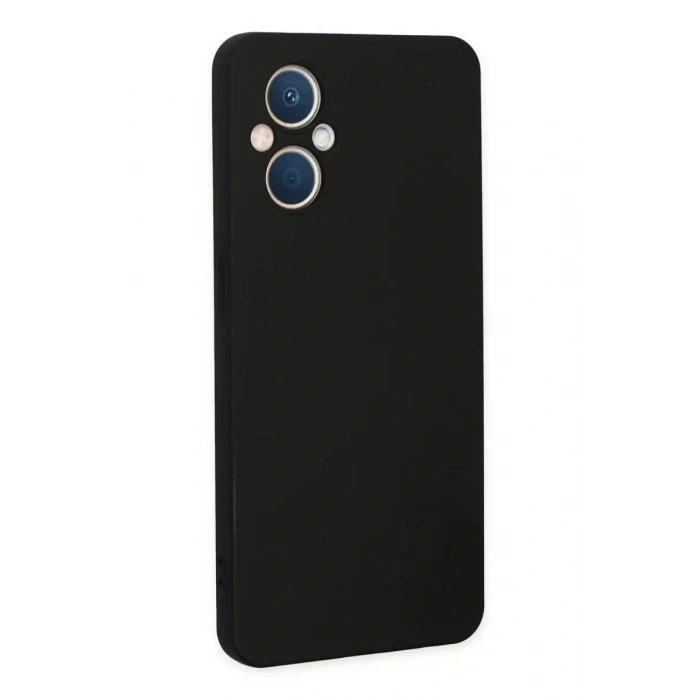 Reno 7 Lite Kılıf Nano içi Kadife Silikon - Siyah