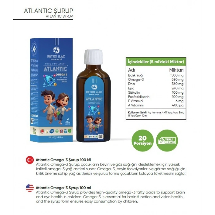 Retro İlaç Atlantic Omega3 100 ml