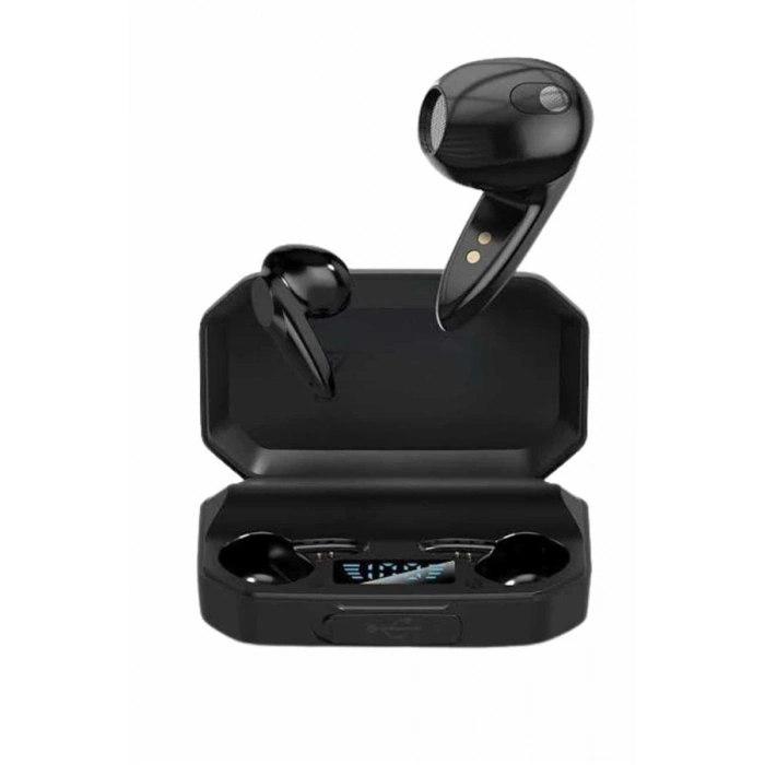 Rgb Işıklı Çift Mikrofonlu Siyah Profesyonel  Kulaklığı Kablosuz Kulakiçi