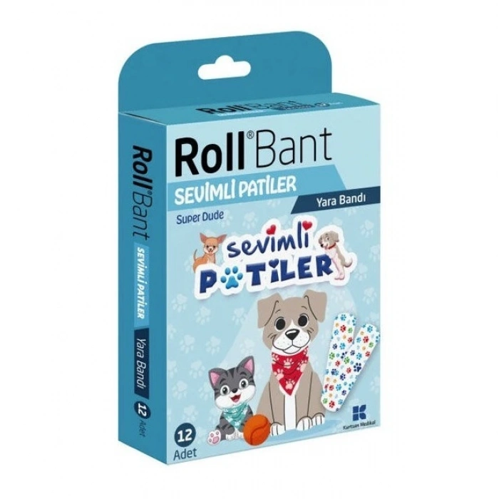 Roll Bant Yara Bandı Sevimli Patiler 12li