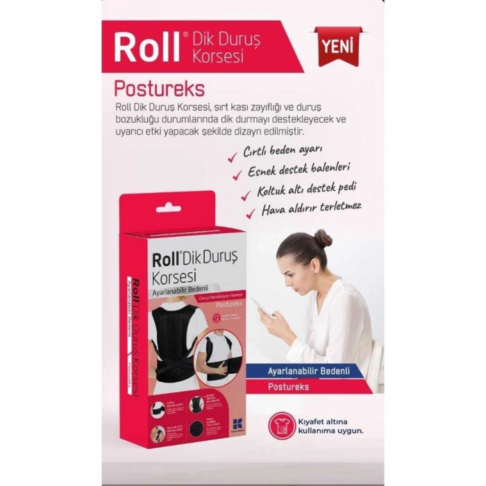 Roll Dik Duruş Korsesi Ayarlanabilir Bedenli