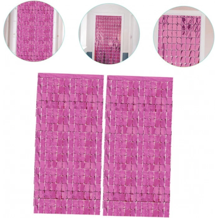 Rose Gold Disko Dikdörtgen Kesim Kapı Perdesi