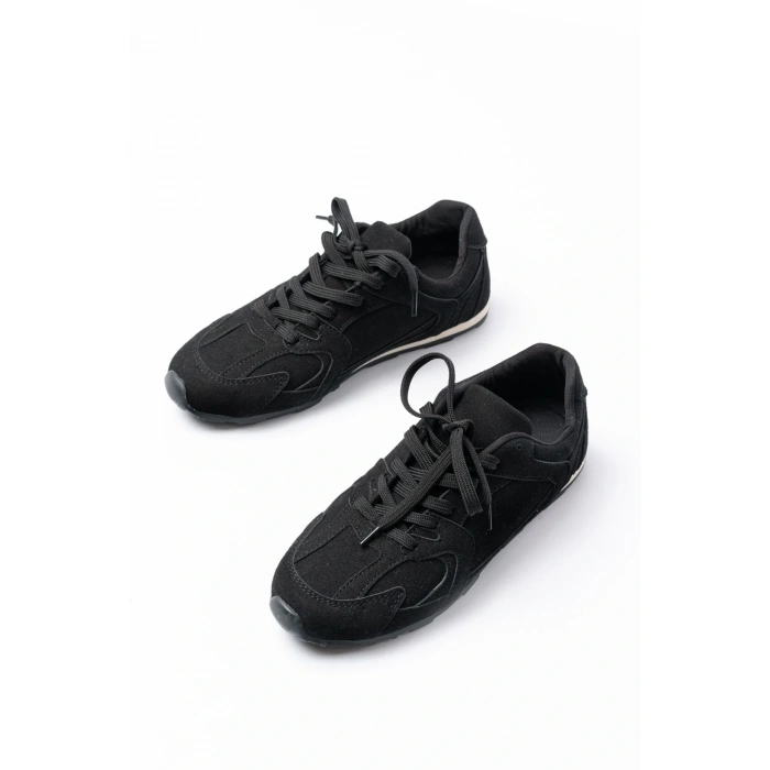 RS-01 Siyah Süet İnce Taban Günlük Spor Ayakkabı