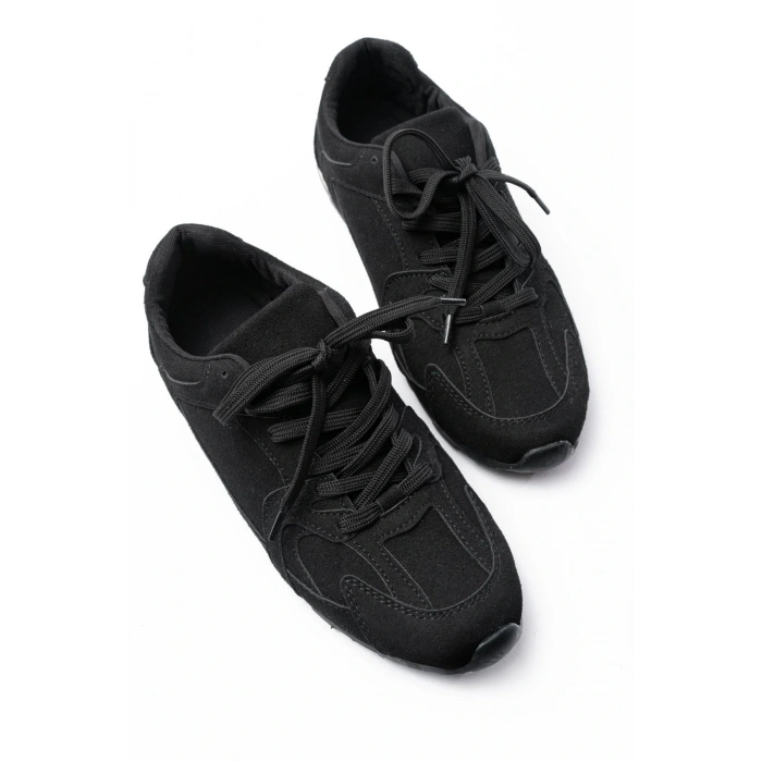 RS-01 Siyah Süet İnce Taban Günlük Spor Ayakkabı