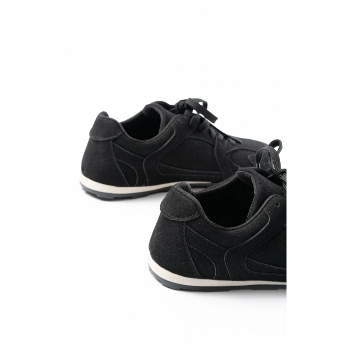 RS-01 Siyah Süet İnce Taban Günlük Spor Ayakkabı