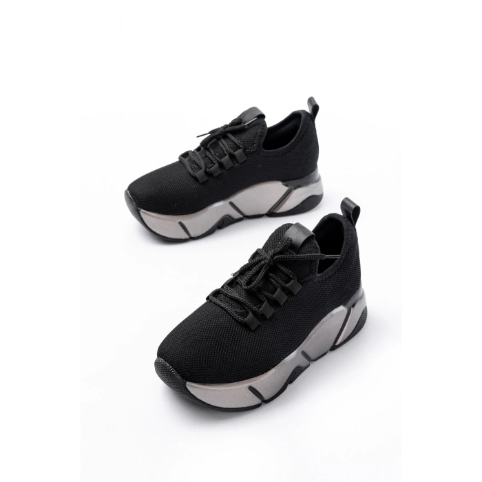 RS-400  Siyah Bağcıklı Fileli Platin Taban Günlük Kadın Spor