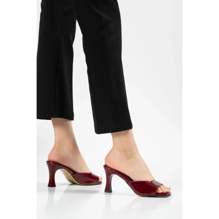 S-617 Bordo Rugan Günlük Topuklu Kadın Terlik