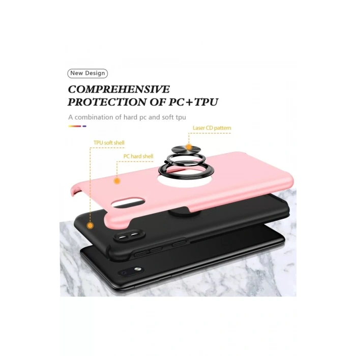 Samsung Galaxy A01 Core Kılıf Elit Yüzüklü Kapak - Pembe