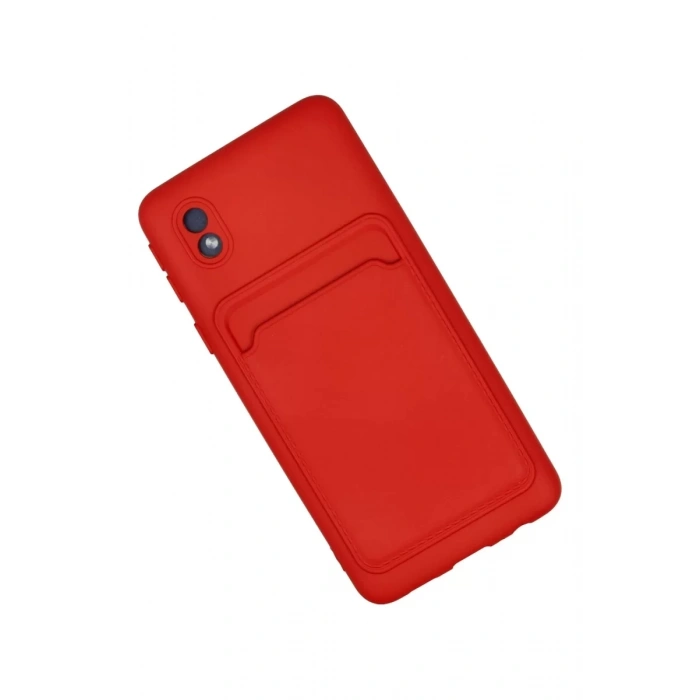 Samsung Galaxy A01 Core Kılıf Kelvin Kartvizitli Silikon - Kırmızı