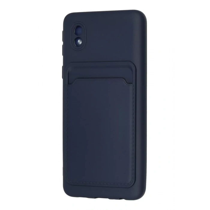 Samsung Galaxy A01 Core Kılıf Kelvin Kartvizitli Silikon - Lacivert