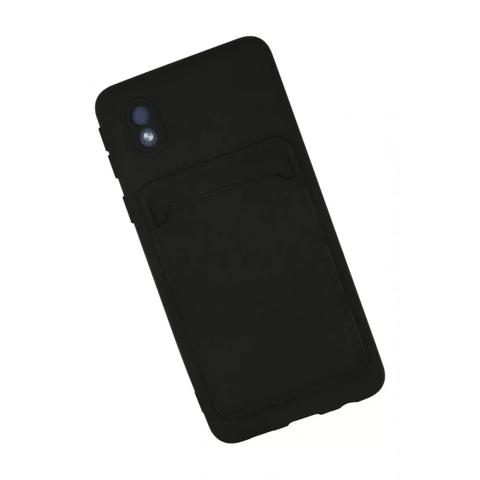 Samsung Galaxy A01 Core Kılıf Kelvin Kartvizitli Silikon - Siyah