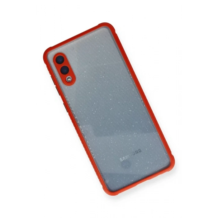 Samsung Galaxy A02 Kılıf Miami Şeffaf Silikon - Kırmızı