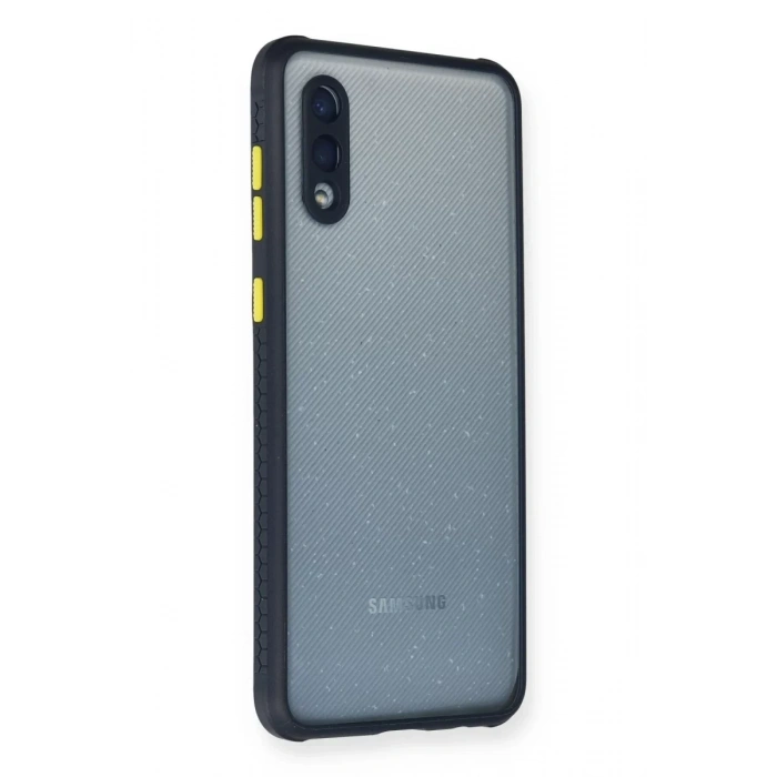 Samsung Galaxy A02 Kılıf Miami Şeffaf Silikon - Lacivert