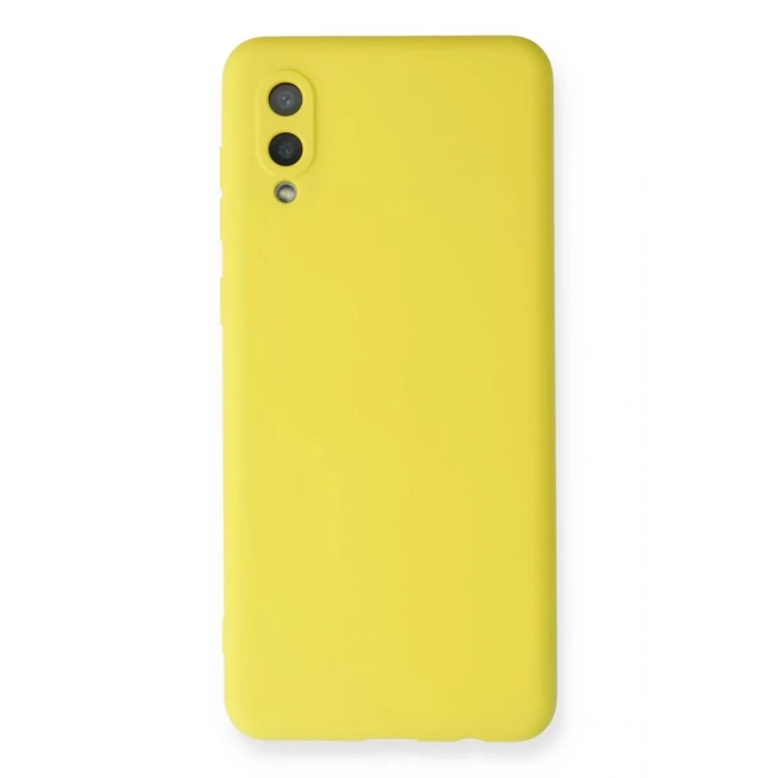 Samsung Galaxy A02 Kılıf Nano içi Kadife Silikon - Sarı