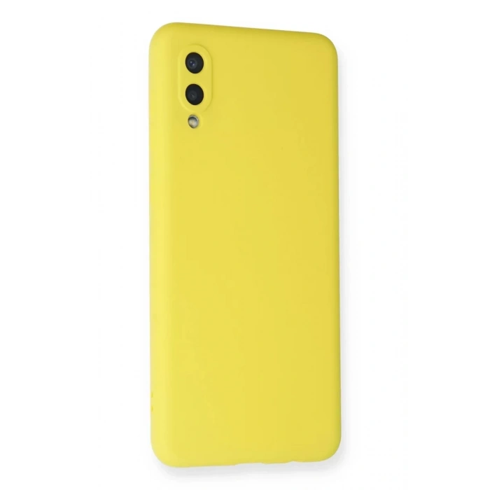 Samsung Galaxy A02 Kılıf Nano içi Kadife Silikon - Sarı