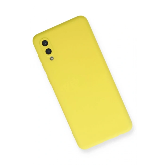 Samsung Galaxy A02 Kılıf Nano içi Kadife Silikon - Sarı
