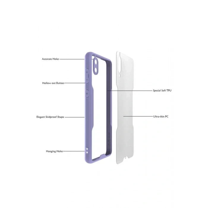 Samsung Galaxy A02 Kılıf Platin Silikon - Mavi