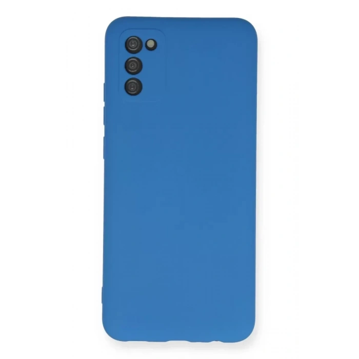 Samsung Galaxy A02S Kılıf Nano içi Kadife Silikon - Mavi