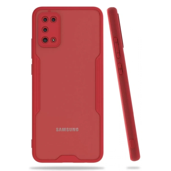 Samsung Galaxy A02S Kılıf Platin Silikon - Kırmızı