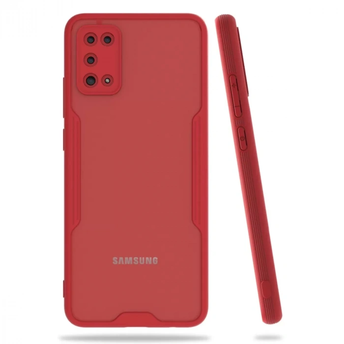 Samsung Galaxy A02S Kılıf Platin Silikon - Kırmızı