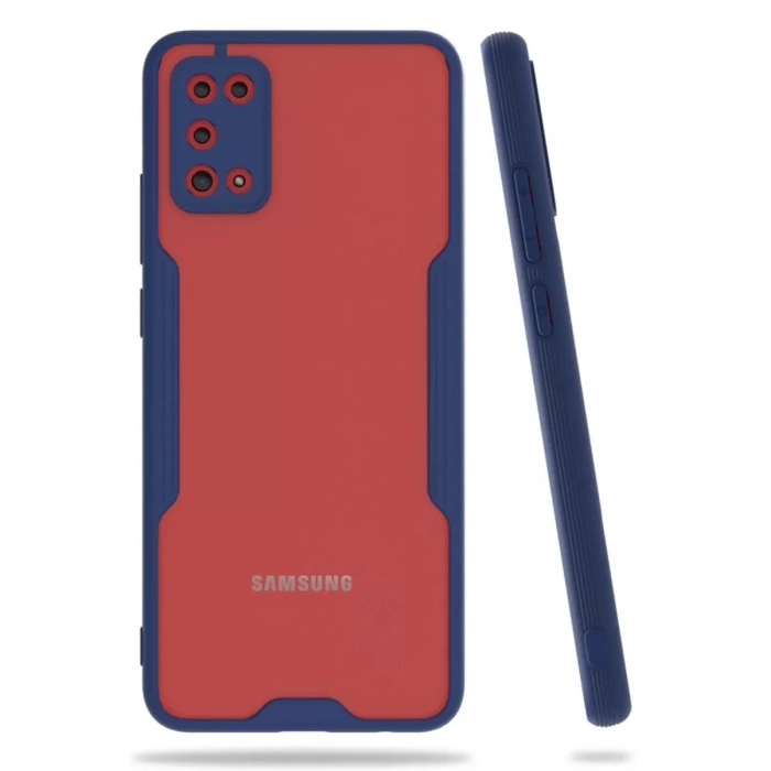 Samsung Galaxy A02S Kılıf Platin Silikon - Lacivert