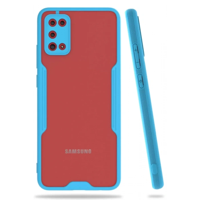 Samsung Galaxy A02S Kılıf Platin Silikon - Mavi
