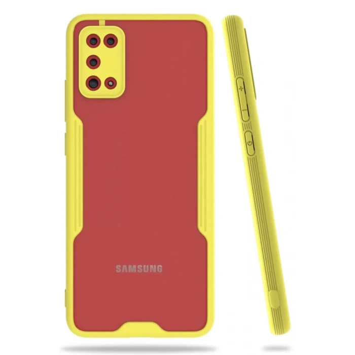 Samsung Galaxy A02S Kılıf Platin Silikon - Sarı
