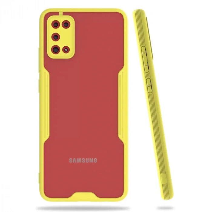 Samsung Galaxy A02S Kılıf Platin Silikon - Sarı