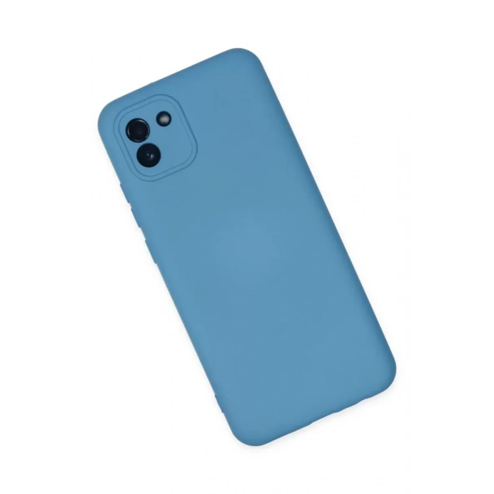 Samsung Galaxy A03 Kılıf Nano içi Kadife Silikon - Mavi