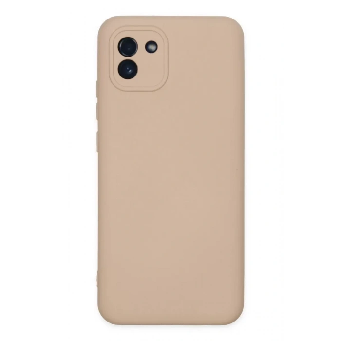 Samsung Galaxy A03 Kılıf Nano içi Kadife Silikon - Pudra