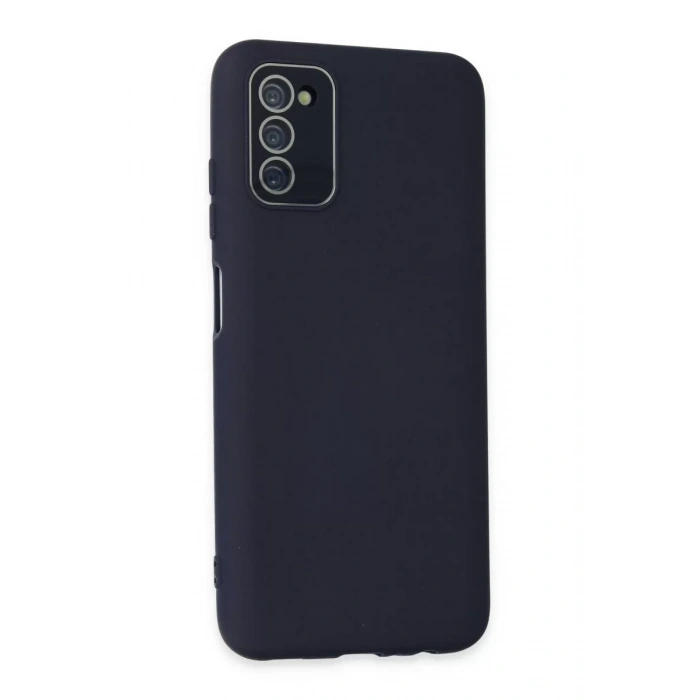 Samsung Galaxy A03S Kılıf Lansman Glass Kapak - Lacivert