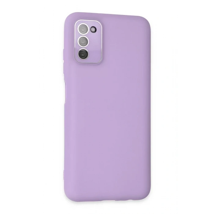 Samsung Galaxy A03S Kılıf Lansman Glass Kapak - Lila