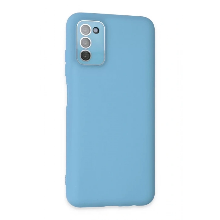 Samsung Galaxy A03S Kılıf Lansman Glass Kapak - Mavi