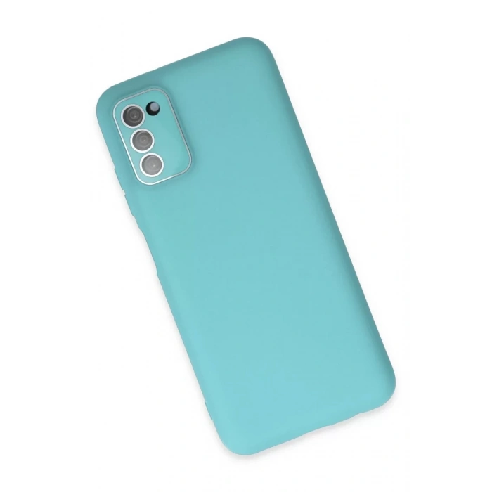 Samsung Galaxy A03S Kılıf Lansman Glass Kapak - Turkuaz