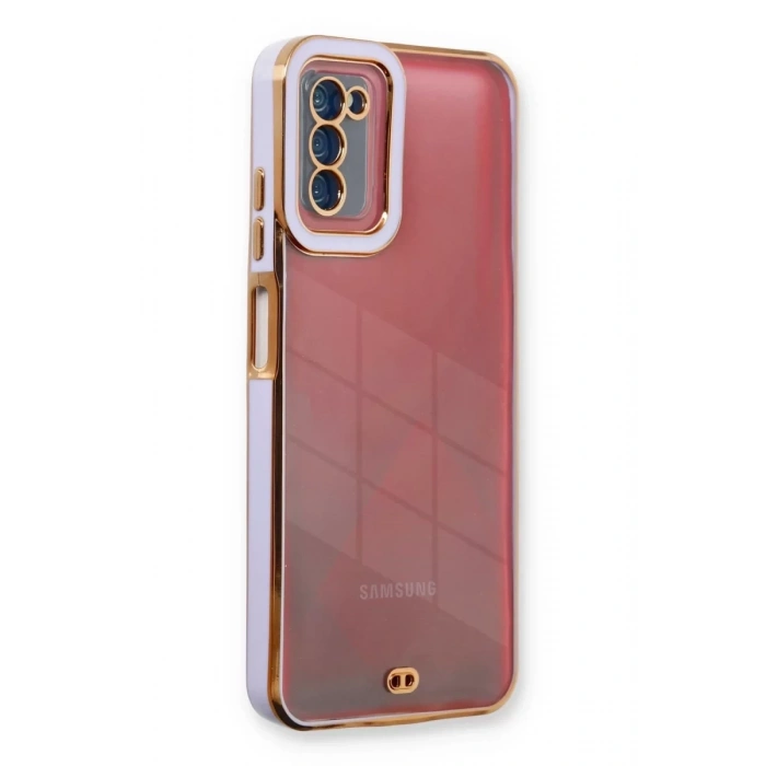 Samsung Galaxy A03S Kılıf Liva Lens Silikon - Lila