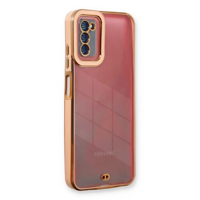 Samsung Galaxy A03S Kılıf Liva Lens Silikon - Rose