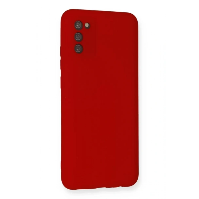 Samsung Galaxy A03S Kılıf Nano içi Kadife Silikon - Kırmızı