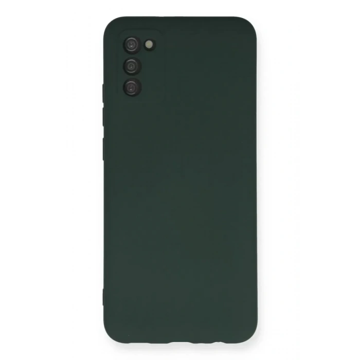Samsung Galaxy A03S Kılıf Nano içi Kadife Silikon - Koyu Yeşil