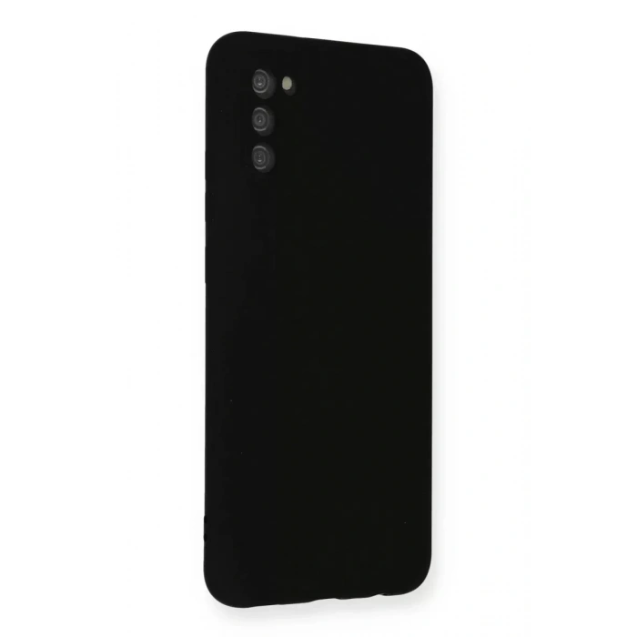 Samsung Galaxy A03S Kılıf Nano içi Kadife Silikon - Siyah
