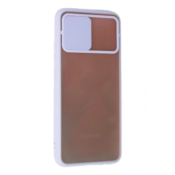 Samsung Galaxy A03S Kılıf Palm Buzlu Kamera Sürgülü Silikon - Lila