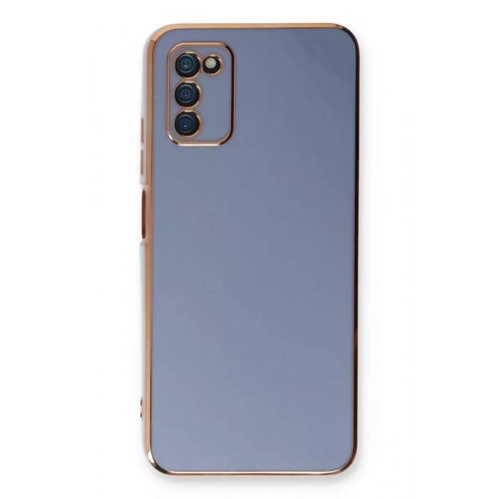 Samsung Galaxy A03S Kılıf Volet Silikon - Mavi