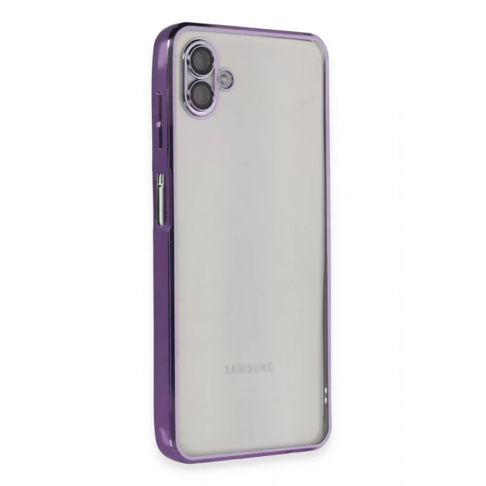 Samsung Galaxy A04 Kılıf Lensli Silikon - Mor