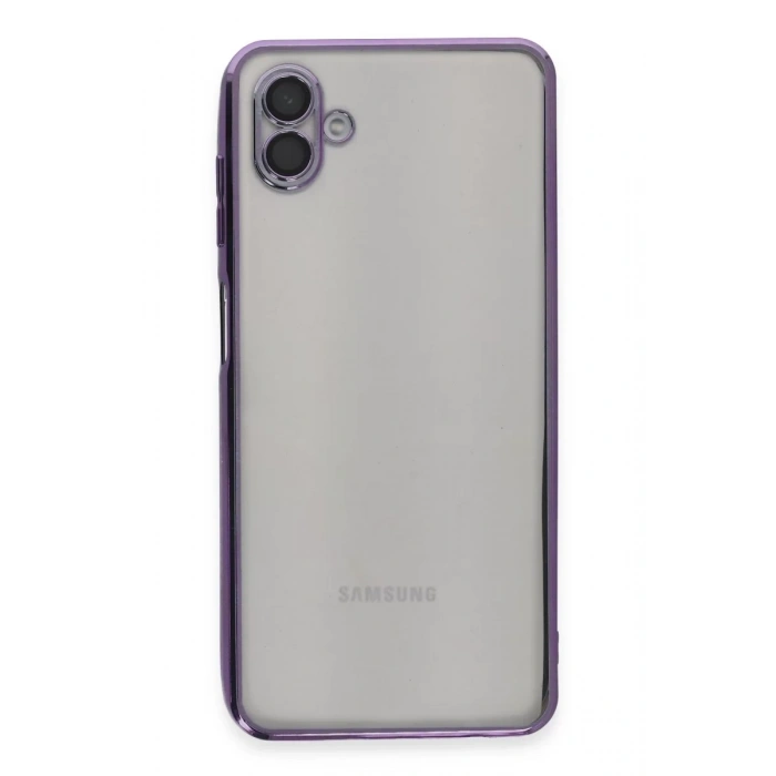 Samsung Galaxy A04 Kılıf Lensli Silikon - Mor